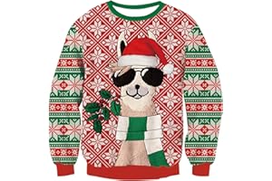 Fanient Pull de Noël pour Garçons et Filles 3D Pull Tricoté Amusant avec Impression 7 à 14 Ans