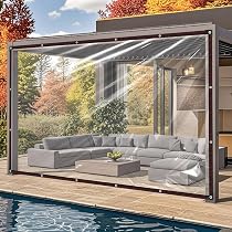 LYYK wasserdichte transparente Plane mit Ösen, 400g/m² wetterfeste