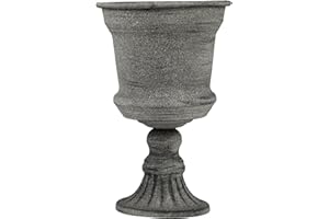 qzjijosen Classic Garden Urn Planter,Outdoor Plants Decorative Golden Urn Planter,Vintage Style Flower Pot for Home Garden Front Porch Door Deck Balcony Wedding Tabletop Decoration (Gray)