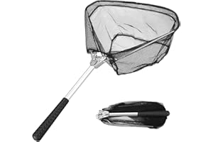 wiipara Kescher Angeln Teleskop Kescher, Fischernetz Klappbar Kompakt Angel Kescher Teich Karpfenkescher, Outdoor Angelzubehör Angeln Kescher für Kinder Erwachsene