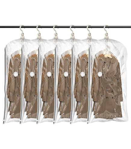 Hangende vacuümzakken voor kleding, 70 x 110 cm, met handpomp