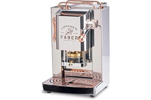 FABER COFFEE MACHINES | Modèle Pro Deluxe | Machine à café à dosettes ese 44mm | garniture Cuivre | Pressacialda en laiton (acier inoxydable)