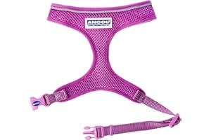 Ancol Viva Comfortable Reflective Breathable Purple Mesh Dog Harness Walking Collar 34-45 cm, Small