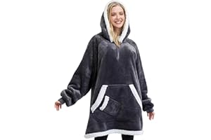 Giggling Getup tragbare Decken Hoodie für Erwachsene Kinder Damen Herren –Übergröße Flanell Sherpa Fleece Kapuzen Decke
