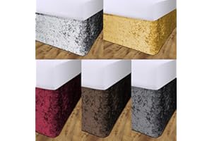 JOHN AIRD Crushed Velvet Elasticated Divan Bed Valance (Ochre, Double)