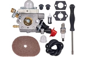 Mikatesi C1M-S207A FS56RC Carburetor Kit for Stihl FS56 FS56R FS70 FS70R FS70RC KM56 KM56RC Trimmer Weed Eater Carb Replace Parts OEM 4144 120 0603 4144 120 0600