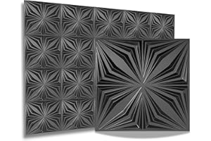 EURODECO Paneles 3D de plástico PVC, para pared o techo, diseño brillante, para sala de juegos, 40 unidades, D126 negro