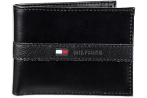 Tommy Hilfiger Men's RFID Blocking 100 Percent Leather Slimfold Wallet Bi-Fold, Tan Zed, One Size