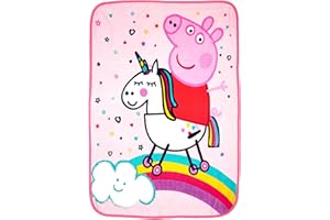 Franco Peppa Pig Kids Bedding Super Soft Micro Raschel Throw, 46 in x 60 in, Prints May Vary