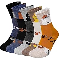 Chsukozic Set di 5 paia di calzini per gatti da donna con