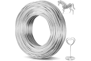 Caianwin 12 Gauge Aluminum Craft Wire 65 Feet, 2mm Bendable Metal Wires 20M Thick Armature Wires for Sculpting, Modelling, Floral Making, Dolls DIY, Jewelry Making, Wire Weaving and Wrapping