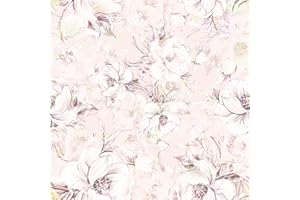 ReWallpaper Papier Peint Fleuri Rose Pastel Murando Papier Peint Adhesif Mural Chambre Fille Rouleau Papier Peint Autocollant Rose Vinyle Adhesif Pour Meuble 44.5cm×3m Venilia Adhesif Decoratif Fleurs