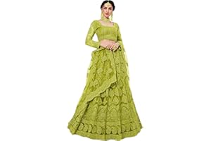 PATLANI Letest Design Kette bestickt mit Steinarbeit Frau Flered Lehenga Choli (halbgenäht)