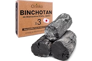 ORINKO® Charbon Actif Eau Binchotan Bio x3 – Filtration Naturelle Puissante Jusqu'à 2,5L/Bâton – Chêne Japonais Authentique (Kishu, Wakayama) – Purificateur Écologique pour Carafe, Fontaine, Gourde