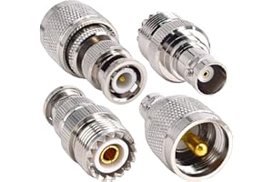 YILIANDUO Conector BNC a UHF Adaptador BNC Macho Hembra a UHF PL259 Macho Hembra RF Coaxial Adaptador BNC PL259 4 Tipo para Ham Radio CB Radio Antena Walkie Talkie