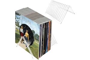 AZKEEGREY Lot de 2 Rangement Disque Vinyle, Support de Rangement Transparent 12 Emplacements pour Disque