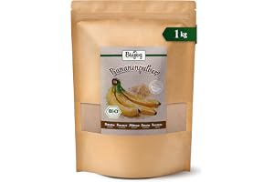 Biojoy Ekologiskt bananpulver, mjölk, shakes, utan tillsatt socker, 1 kg | Frystorkade och finmalda bananer från Peru, Musa paradisiaca L.