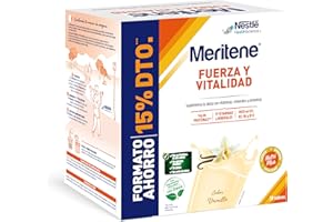 Meritene, Fuerza y Vitalidad para tus Músculos, Batidos Sabor Vainilla, Solución Nutricional para Adultos con Proteínas, Vitaminas y Minerales, 30 Sobres, 900 g
