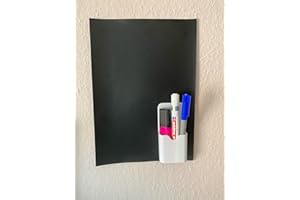 ‎KAROFOILFIX Magnet-Tafel-Folie Farbe: schwarz | 40 Größen | Preis-Leistung Top beschreibbar, abwischbar, magnetisch | Kreide Tafel Magnet Folie (DIN A5 (21x15cm))