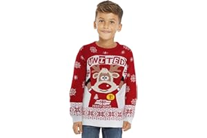 kraftd Mens & Kids Christmas Jumper Acrylic Xmas Crew Neck Sweater | Festive Jumpers | Knitted Pullover | Winter Sweater | Boys Sweatshirt