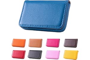 Waylipun Visitenkartenetui, PU-Leder Premium Visitenkartenhalter, mit Magnetverschluss, zur Schonenden ​Aufbewahrung Ihrer Karte, Visitenkarten Etui für Damen und Herren (Blau)