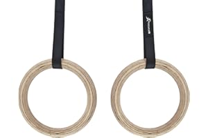 ProsourceFit Anelli da ginnastica in legno con cinghie per il condizionamento totale del corpo a casa o in palestra