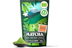 NaturaleBio Premium Matcha w Proszku - 100% Organiczna Japońska Herbata Zielona USDA - 100g (4oz) - Ceremonialny Gatunek dla Smoothie, Latte, Wypieków