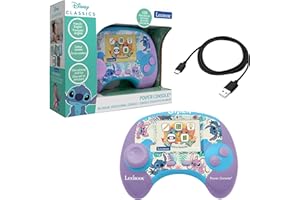 Lexibook, Disney Stitch, Power Console®, Console de Jeux éducative bilingue Français/Anglais avec 100 activités, JCG100Di1