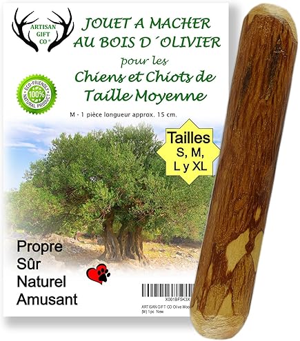 ANLOLIVE | Pack De 2 Jouets à Mâcher Naturels Taille M 18-20cm