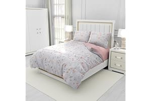 BESCH Juego de Funda Nordica 100% Microfibra de Poliester Suave 3 Piezas - Juego de Funda Edredónes 150x220cm y con 1 Funda de Almohada 50x75cm (Flores)