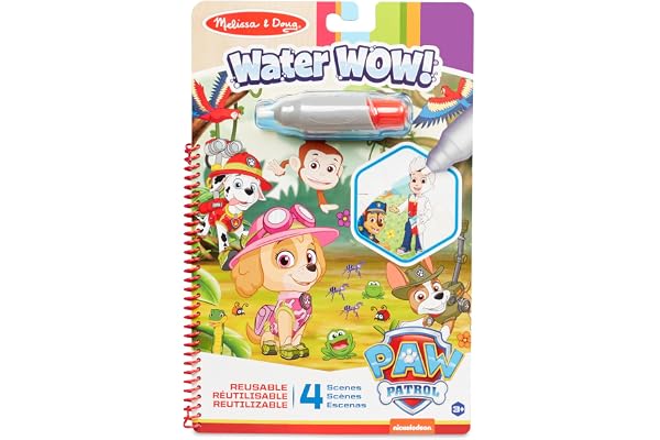 Melissa & Doug PAW Patrol Water WOW! La Pat’ Patrouille Tapis d'activités de voyage Skye Water Reveal |Bloc d'activités à révélation à l'eau