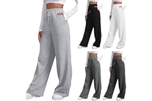 POIUIYQA Pantalones de Chándal para Mujer Cintura Elástico Algodón Pantalones de Deportivos con Bolsillos Talla Grande Jogger para Gimnasio Deportes Correr Jogging