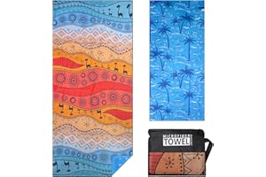 TMEOG Microfibre Beach Towels 180x80cm Extra Large Sand Free Beach Towel for Adults Compact Thin Travel Towel Women Men Lightweight Swim Pool Yoga Towel with Bag(Desert Camel)