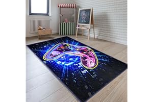 Booooom Jackson Kids Rug Game Carpet 4'9''x2'6'' 3D Rug with Game Controller In Game Room/Playroom (2.6 x 4.9 ft, 3D Game Controller)