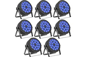 PROPULSION LIFE DMX512 LED par lumière,8pcs 18 LED 200W 4 en 1 RGBW de scène lumière, Son/Maître Esclave DJ Disco lumière pour Fête, Concert, Halloween, Noël, Mariage, Club