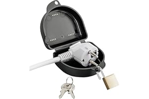 haggiy prise Safe "Medium" pour prise grande/épaisse - La boîte fermant à clé pour une prise avec un contact de protection (noir)