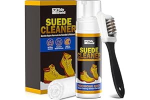 Tidybond Suede Cleaner Kit – Premium Foam Cleaner for Suede, Nubuck & Leather Shoes, Boots, Bags & Upholstery – Safe, Non-Toxic Formula with Brush & Cloth – Removes Stains, Salt & Dirt – 200ml