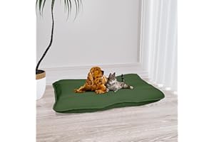 Italian Bed Linen Maxy cuscinone ELEGANT, cuscino per cani e gatti imbottito e trapuntato, 60 x 100 cm, Verde Scuro