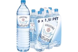 ‎GEROLSTEINER Gerolsteiner Naturell / Natürliches Mineralwasser ohne Kohlensäure / Geeignet für eine natriumarme Ernährung / 6 x 1,5 L PET Einweg Flaschen