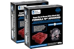 Pest Expert Formula 'B+' Advanced Rat & Mouse Killer Poison Bait Blocks Super Strength 600g (2 x 300g) - Premium Single Feed Brodifacoum, Strongest Available Online (1)