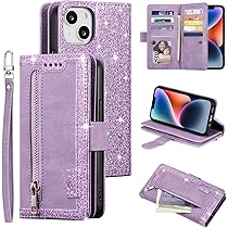 UEEBAI Custodia a portafoglio a tracolla per iPhone 14 Pro Max 6,7 pollici, porta carte di credito, supporto con blocco RFID, custodia per telefono in