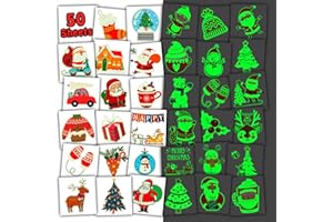 Leesgel Tatuaż bożonarodzeniowy dla dzieci na Boże Narodzenie, świecący tatuaż dla dzieci, tatuaż tymczasowy dla dzieci, prezent na Boże Narodzenie, prezent dla dzieci, na Boże Narodzenie, dekoracja