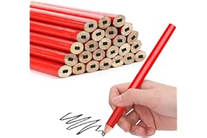 TXXATX Zimmermannsbleistift 25 Stück Bleistift Baustelle 175 mm Oval Baubleistift Rot Zimmermann Baustift Maurerbleistift für Tischlerei Baustellen Markierungswerkzeug Unterstreichen