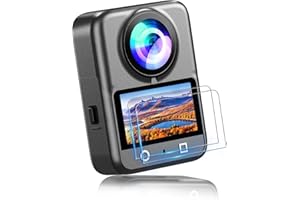 AMAZEAR Schutzfolie für DJI OSMO 360 Zubehör, Ultra HD Osmo 360 Displayschutzfolie, 9H Härte Gehärtetes Glas Panzerglas, Anti-Fingerabdruck Kratzfest (2 Stück)