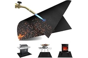 WochiTV Feuerfeste Unterlage, 100 x 100cm Feuerfeste Matte Bis zu 982 °C Hitzeschutzmatte Feuerschutzmatte Feuerlöschdecke Brandschutzmatte für BBQ Grills Camping Schweißen Kamin Rasen Grillmatte