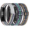 3-Pack Elastic Nylon Straps Compatible with Fitbit Inspire 2 / HR/Ace 2, Soft Adjustable Solo Loop Replacement Bands for Fitbit Inspire Fitness Tracker Women Men
