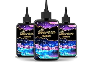 Bsrezn 300g Resina UV Trasparente Dura, Resina Epossidica UV ad Alta Lucentezza, Colla Trasparente Attivata Solare per La Creazione di Gioielli ad Asciugatura Rapida
