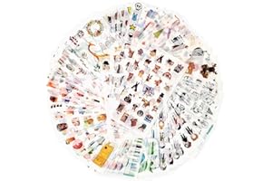 MAYPLOUS 72 fogli Adesivo per scrapbooking Washi adesivo Adesivo decorativo Adesivo pianificatore Adesivo ufficiale per adulti per Diary Album Creazione di carte Arte e artigianato fai da te(Innocenza)