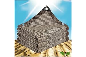 Sonakia Filet D'ombrage, Tissu D'ombrage Résistant 85% Aux UV, Filet D'ombrage pour Serre De Jardin, Filet D'intimité pour Patio, Voile D'ombrage Rectangulaire Extérieure, Marron,6x10m(20 * 33ft)