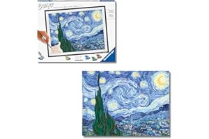 Ravensburger - Creart ART COLLECTION Van Gogh: Notte stellata | Dipingere Con I Numeri Adulti | Paint By Numbers | Quadro Da Dipingere Con Numeri Include Vernice | 40x30 Cm